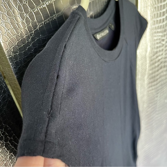 ATHLETA | Apres Convertible Cap Sleeve Ruched Stretch Navy/Black Dress | Small - Picture 9 of 15